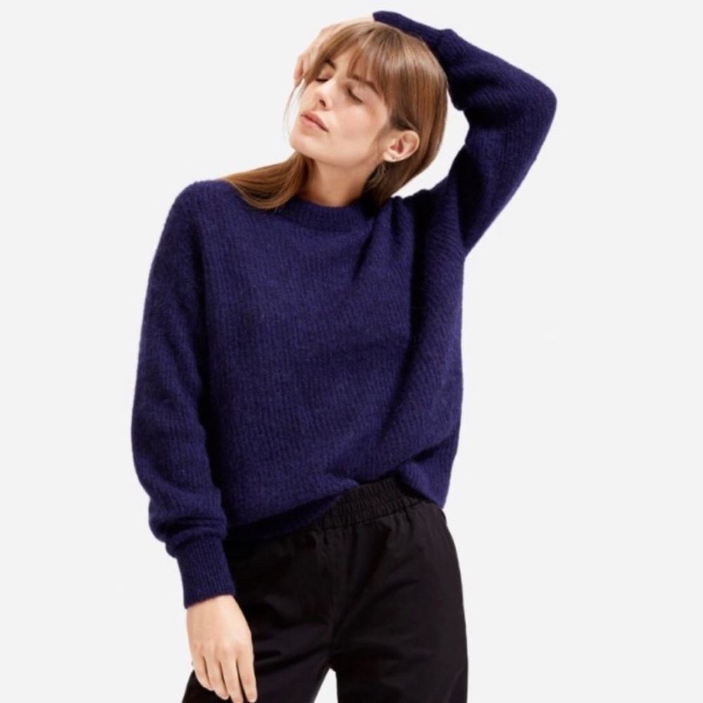 Everlane Oversized Alpaca Crew in Navy